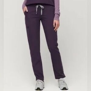 Figs Womens Yola Skinny Scrub Pants in Purple Shadow Size Large TALL